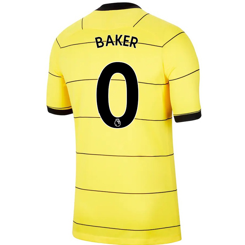 Kinder Fußball Lewis Baker #0 Gelb Auswärtstrikot Trikot 2021/22 T-shirt