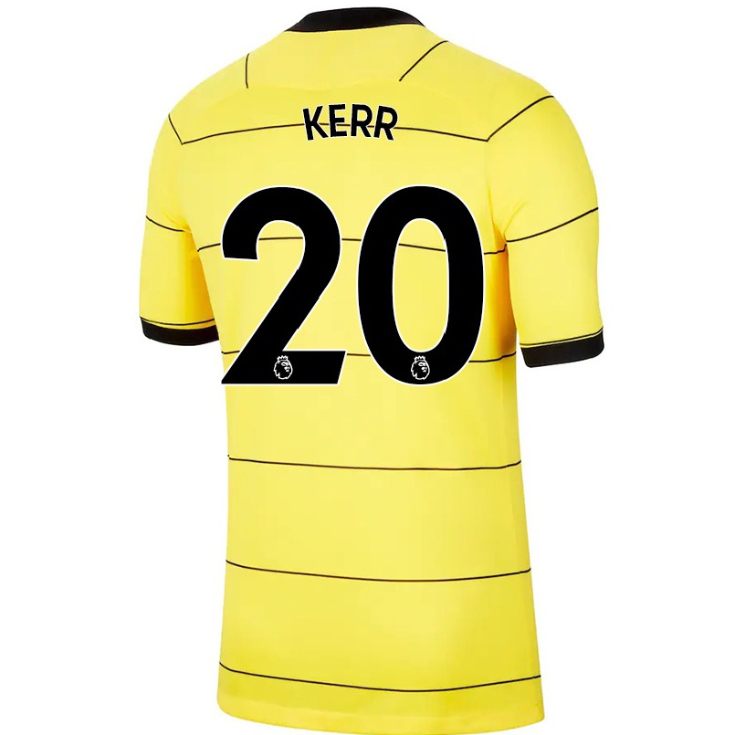 Kinder Fußball Sam Kerr #20 Gelb Auswärtstrikot Trikot 2021/22 T-shirt