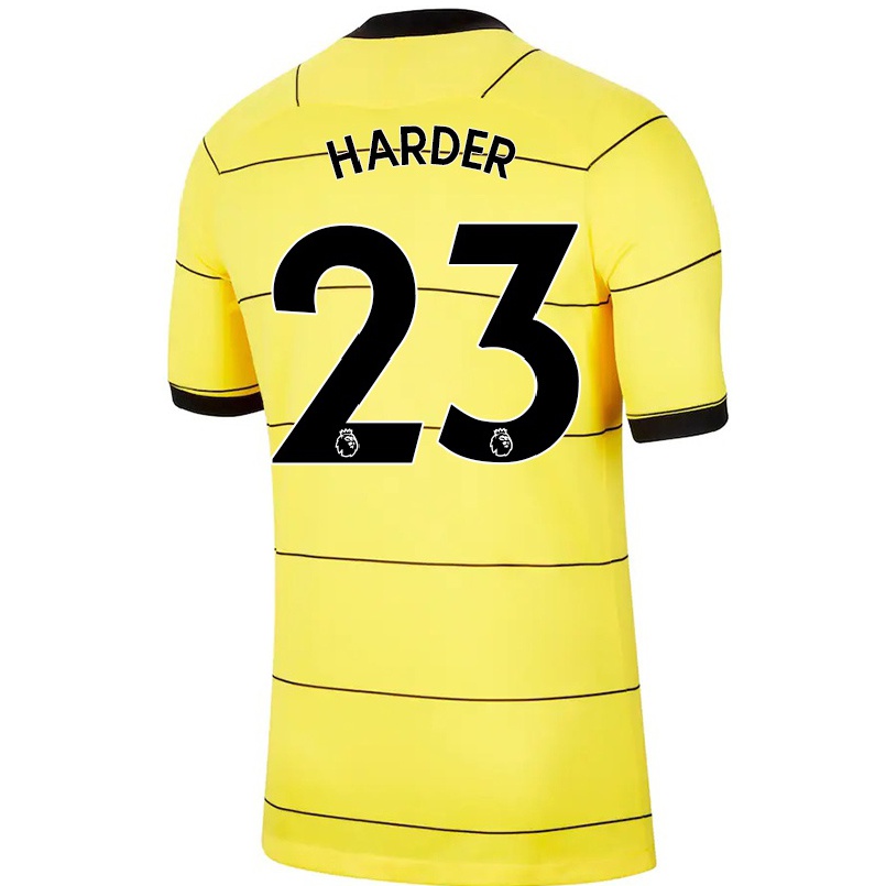 Kinder Fußball Pernille Harder #23 Gelb Auswärtstrikot Trikot 2021/22 T-shirt