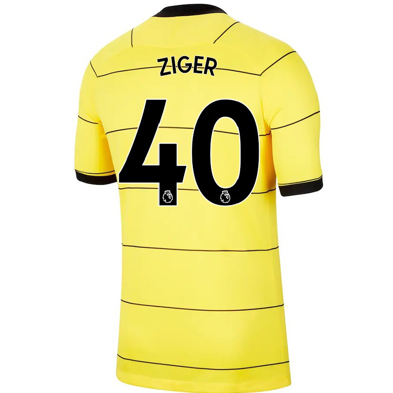 Kinder Fußball Karlo Ziger #40 Gelb Auswärtstrikot Trikot 2021/22 T-shirt