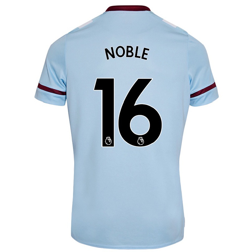 Kinder Fußball Mark Noble #16 Himmelblau Auswärtstrikot Trikot 2021/22 T-Shirt