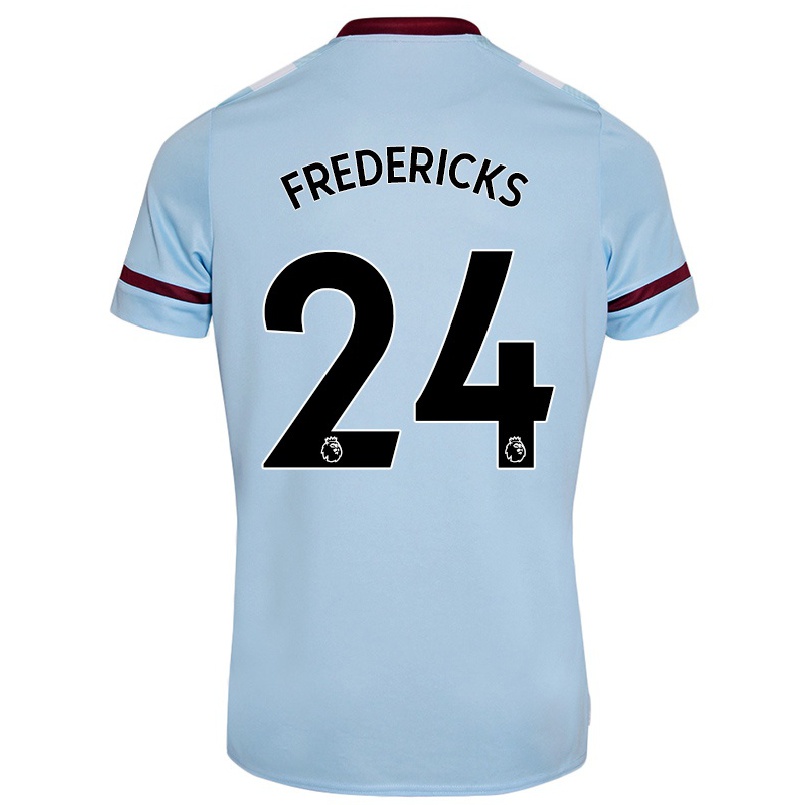 Kinder Fußball Ryan Fredericks #24 Himmelblau Auswärtstrikot Trikot 2021/22 T-shirt