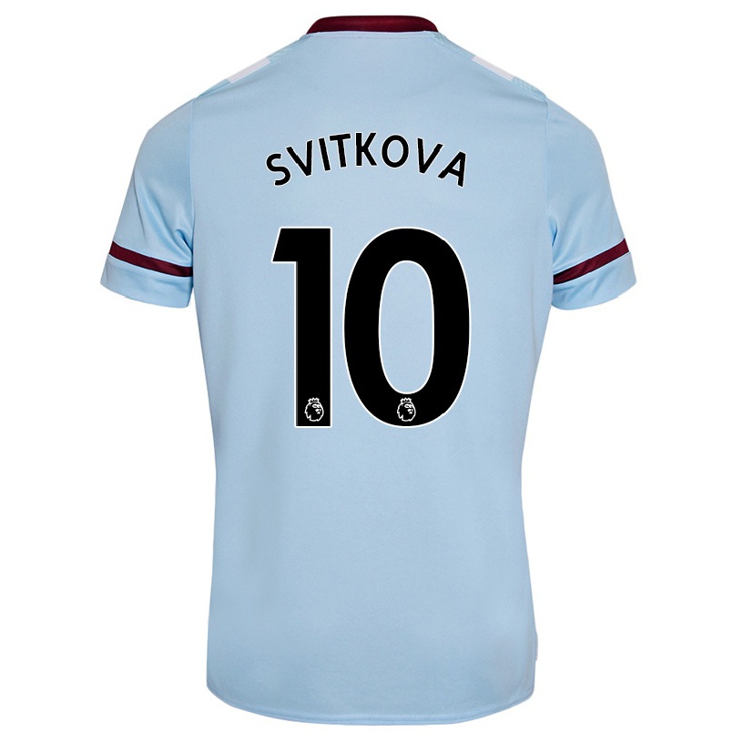 Kinder Fußball Kateřina Svitkova #10 Himmelblau Auswärtstrikot Trikot 2021/22 T-shirt