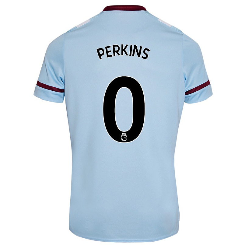 Kinder Fußball Sonny Perkins #0 Himmelblau Auswärtstrikot Trikot 2021/22 T-shirt