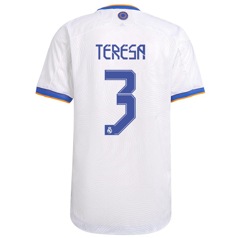 Kinder Fußball Teresa Abelleira #3 Weiß Heimtrikot Trikot 2021/22 T-shirt