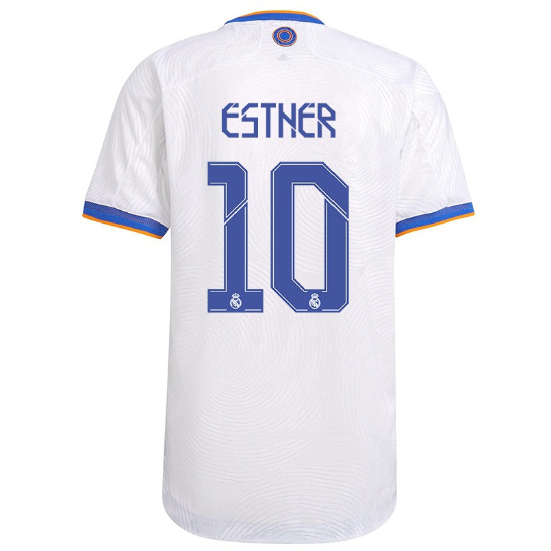 Kinder Fußball Esther Gonzalez #10 Weiß Heimtrikot Trikot 2021/22 T-shirt