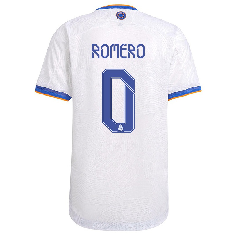 Kinder Fußball Adrian Romero #0 Weiß Heimtrikot Trikot 2021/22 T-shirt