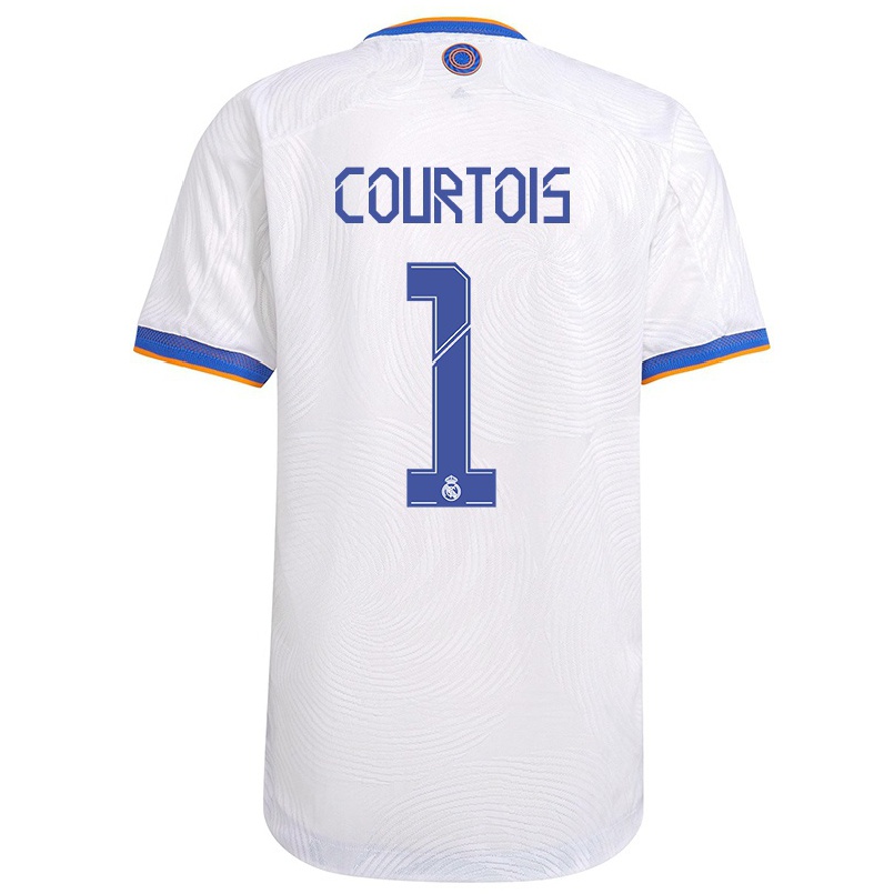 Kinder Fußball Thibaut Courtois #1 Weiß Heimtrikot Trikot 2021/22 T-shirt