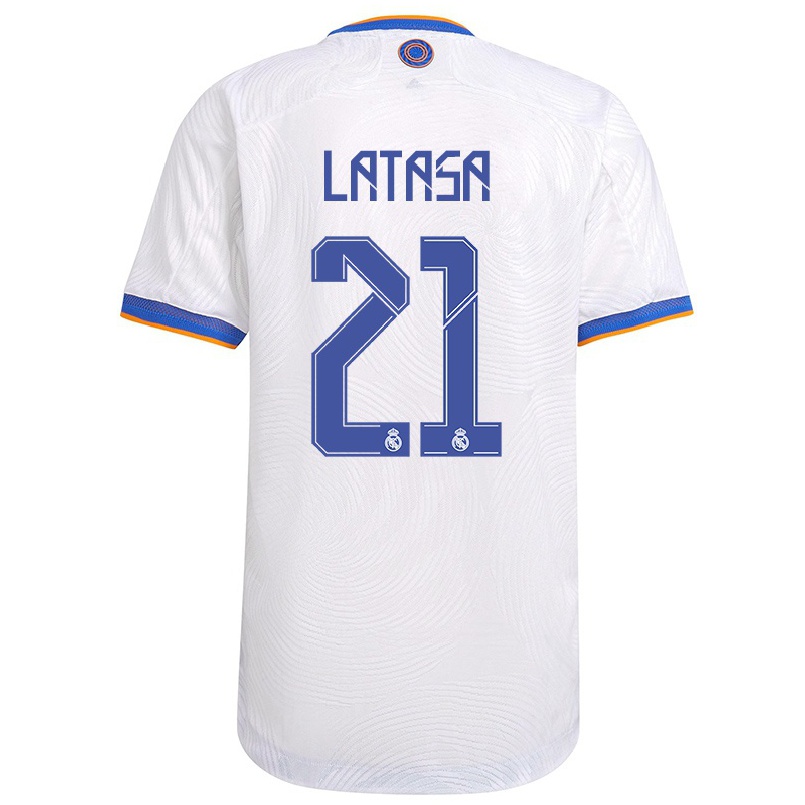Kinder Fußball Juanmi Latasa #21 Weiß Heimtrikot Trikot 2021/22 T-shirt