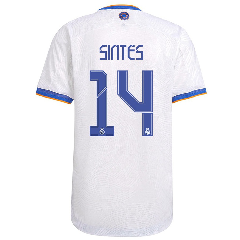 Kinder Fußball Xavi Sintes #14 Weiß Heimtrikot Trikot 2021/22 T-shirt