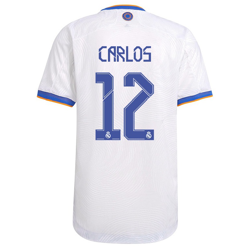 Kinder Fußball Alocen Carlos #12 Weiß Heimtrikot Trikot 2021/22 T-shirt