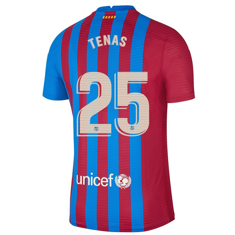Kinder Fußball Arnau Tenas #25 Kastanienbraun Heimtrikot Trikot 2021/22 T-Shirt