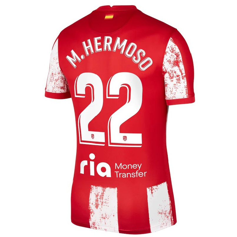 Kinder Fußball Mario Hermoso #22 Rot-weiss Heimtrikot Trikot 2021/22 T-shirt
