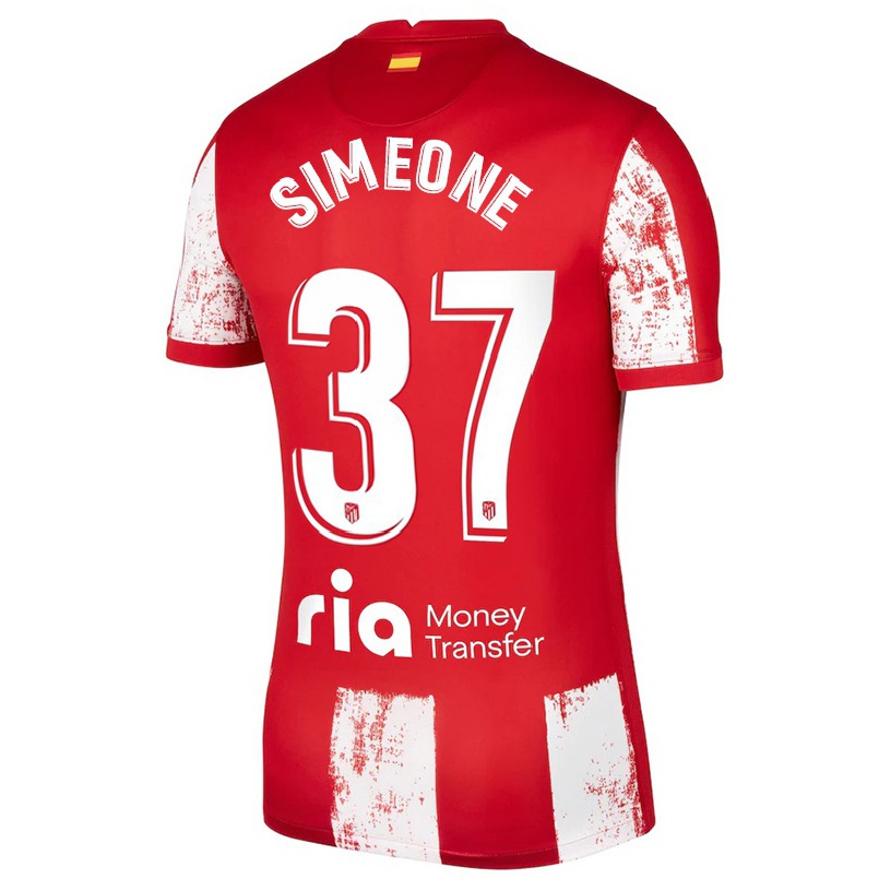 Kinder Fußball Giuliano Simeone #37 Rot-Weiss Heimtrikot Trikot 2021/22 T-Shirt
