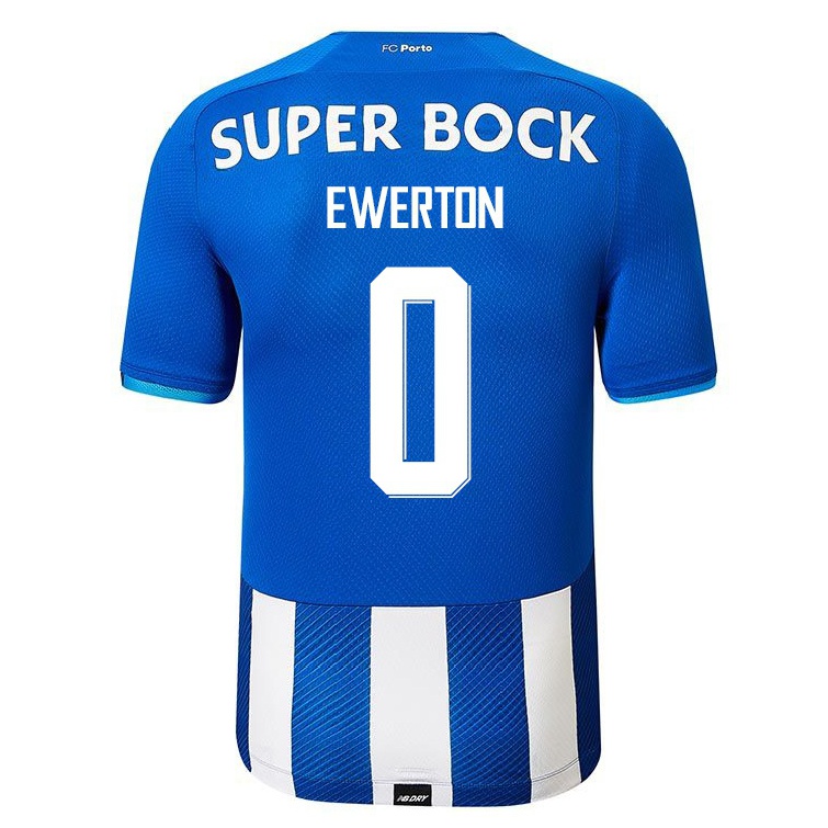 Kinder Fußball Ewerton #0 Königsblau Heimtrikot Trikot 2021/22 T-Shirt