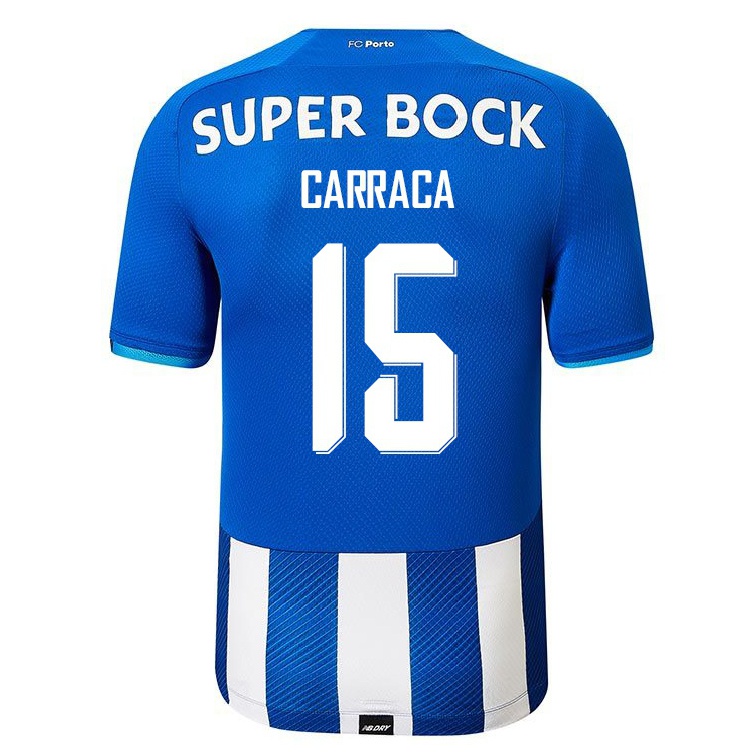 Kinder Fußball Carraca #15 Königsblau Heimtrikot Trikot 2021/22 T-shirt