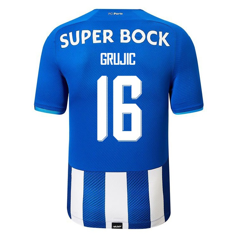 Kinder Fußball Marko Grujic #16 Königsblau Heimtrikot Trikot 2021/22 T-shirt