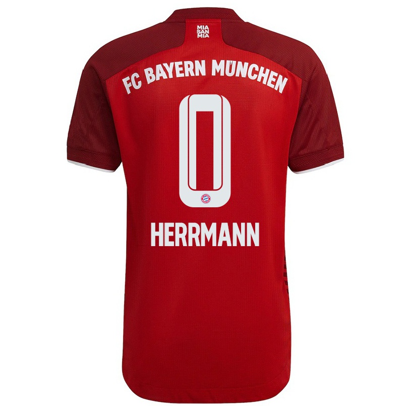Kinder Fußball Jahn Herrmann #0 Dunkelrot Heimtrikot Trikot 2021/22 T-shirt
