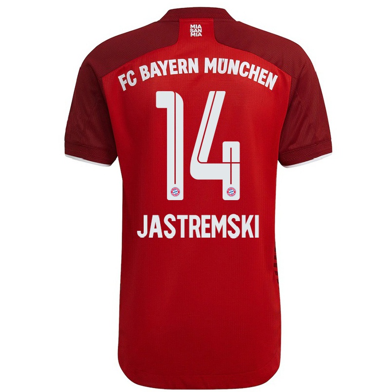 Kinder Fußball Lenn Jastremski #14 Dunkelrot Heimtrikot Trikot 2021/22 T-shirt