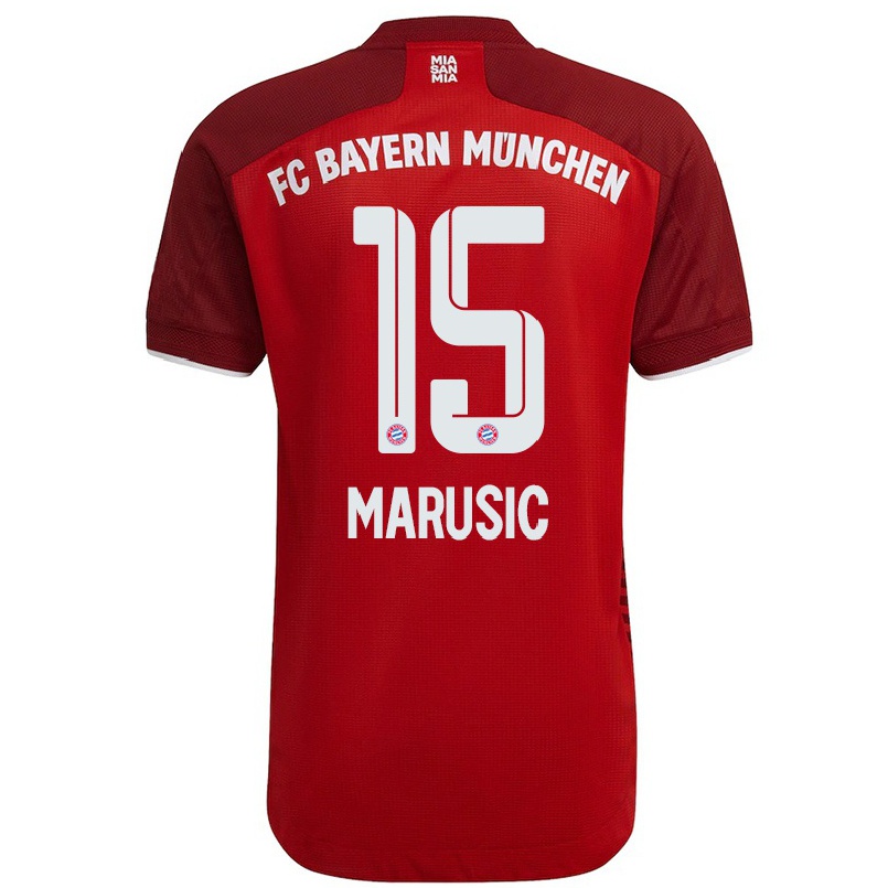 Kinder Fußball Gabriel Marusic #15 Dunkelrot Heimtrikot Trikot 2021/22 T-shirt