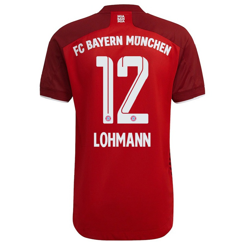Kinder Fußball Sydney Lohmann #12 Dunkelrot Heimtrikot Trikot 2021/22 T-shirt