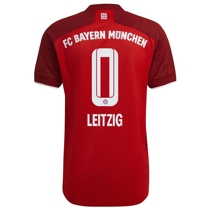 Kinder Fußball Janina Leitzig #0 Dunkelrot Heimtrikot Trikot 2021/22 T-shirt