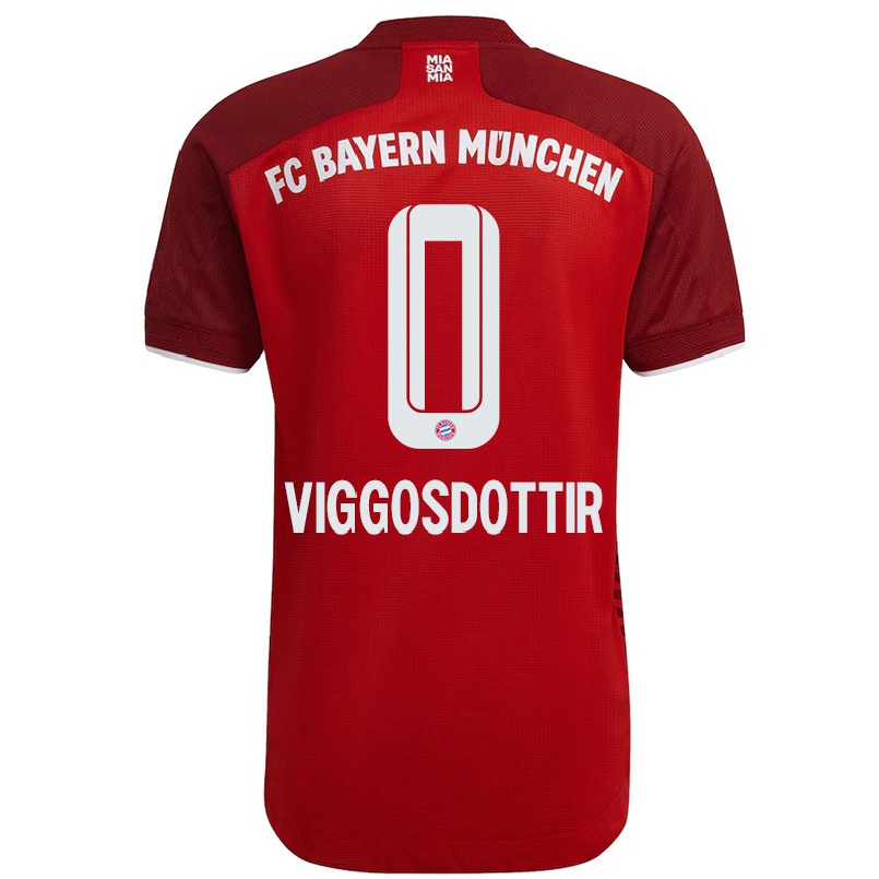 Kinder Fußball Glodis Perla Viggosdottir #0 Dunkelrot Heimtrikot Trikot 2021/22 T-shirt