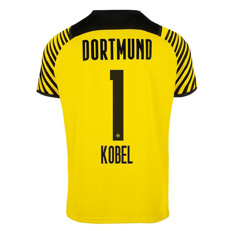 Kinder Fußball Gregor Kobel #1 Gelb Heimtrikot Trikot 2021/22 T-shirt