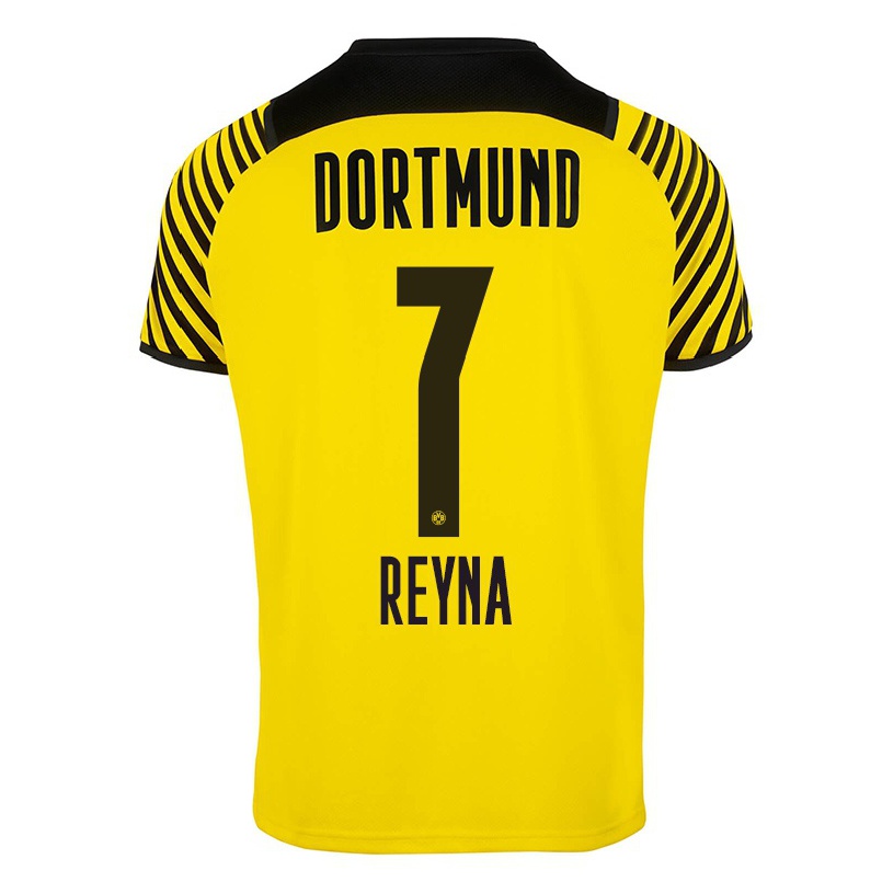Kinder Fußball Giovanni Reyna #7 Gelb Heimtrikot Trikot 2021/22 T-shirt