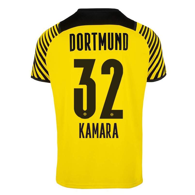 Kinder Fußball Abdoulaye Kamara #32 Gelb Heimtrikot Trikot 2021/22 T-shirt