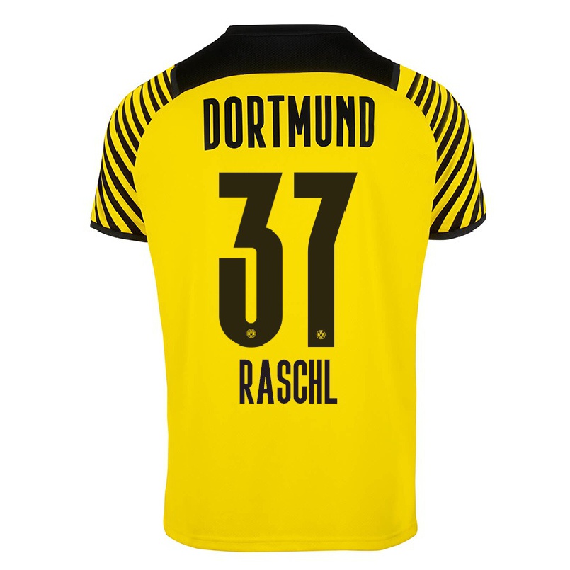 Kinder Fußball Tobias Raschl #37 Gelb Heimtrikot Trikot 2021/22 T-Shirt
