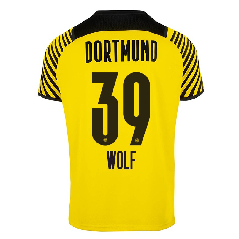 Kinder Fußball Marius Wolf #39 Gelb Heimtrikot Trikot 2021/22 T-shirt