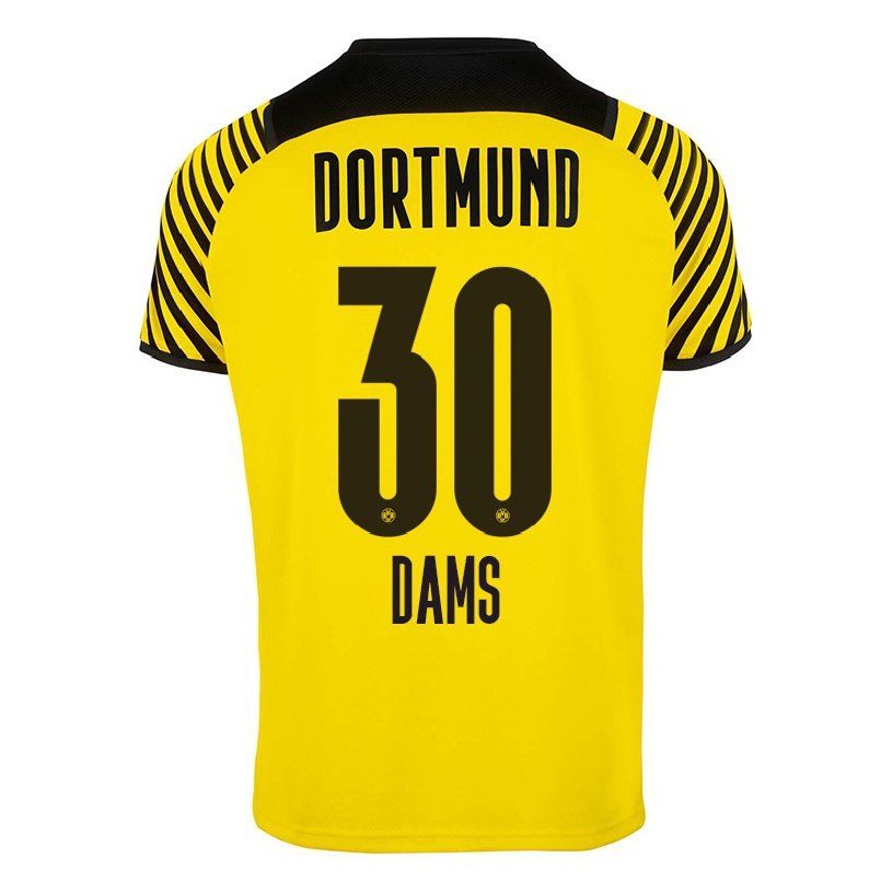 Kinder Fußball Niklas Dams #30 Gelb Heimtrikot Trikot 2021/22 T-shirt