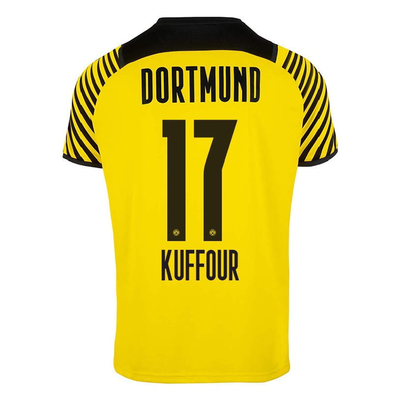 Kinder Fußball Lloyd-addo Kuffour #17 Gelb Heimtrikot Trikot 2021/22 T-shirt