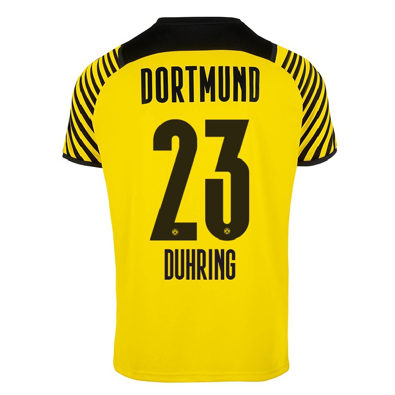 Kinder Fußball Marc Niclas Duhring #23 Gelb Heimtrikot Trikot 2021/22 T-shirt
