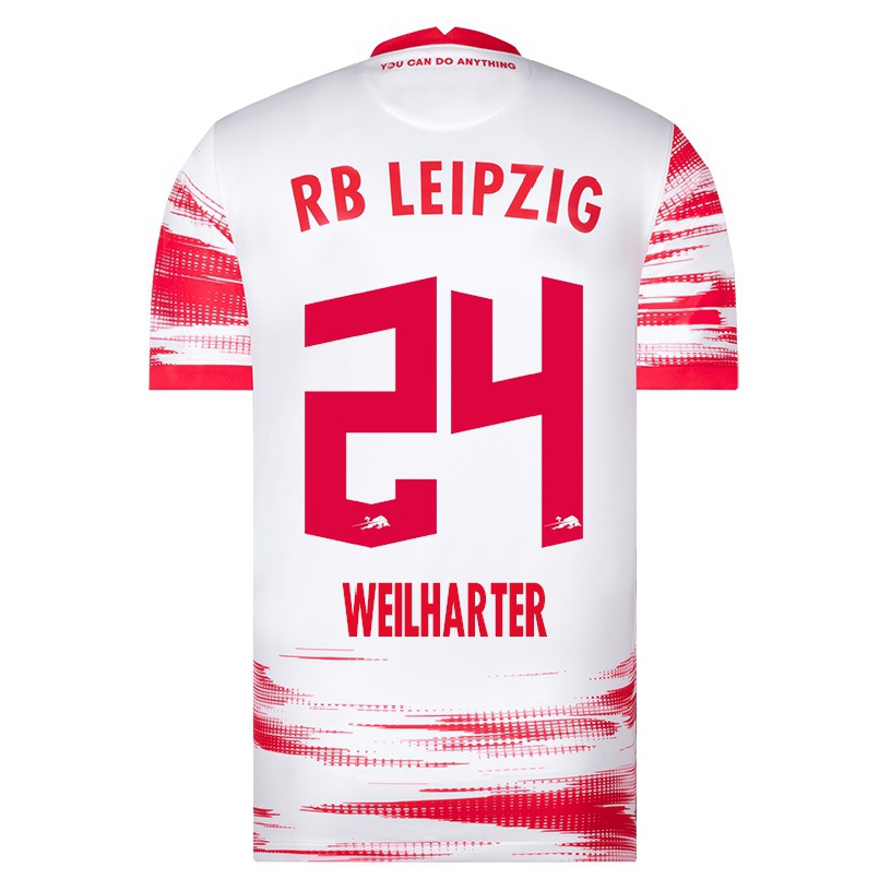 Kinder Fußball Yvonne Weilharter #24 Rot-weiss Heimtrikot Trikot 2021/22 T-shirt