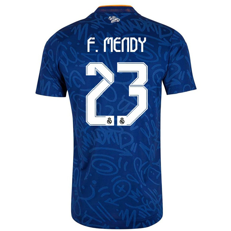 Kinder Fußball Ferland Mendy #23 Dunkelblau Auswärtstrikot Trikot 2021/22 T-shirt