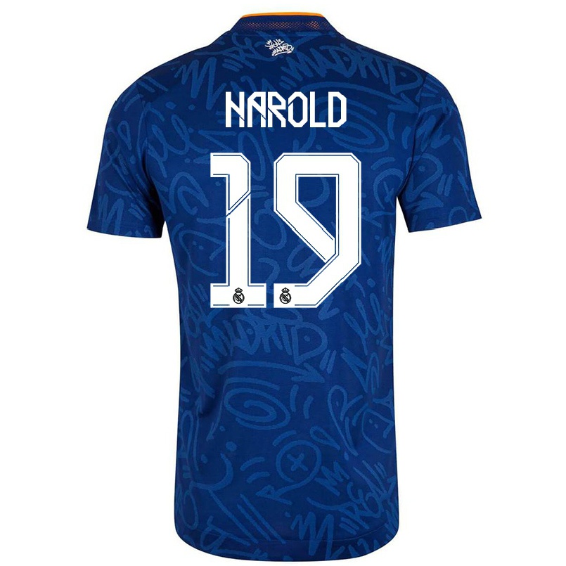 Kinder Fußball Cardenal Harold #19 Dunkelblau Auswärtstrikot Trikot 2021/22 T-shirt