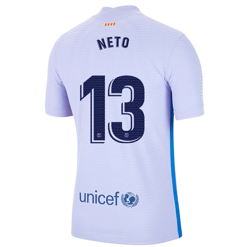 Kinder Fußball Neto #13 Hellviolett Auswärtstrikot Trikot 2021/22 T-shirt