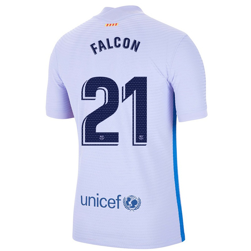 Kinder Fußball Andrea Falcon #21 Hellviolett Auswärtstrikot Trikot 2021/22 T-shirt