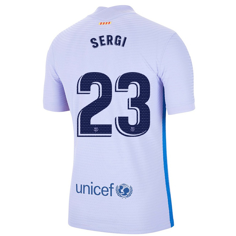 Kinder Fußball Martinez Sergi #23 Hellviolett Auswärtstrikot Trikot 2021/22 T-shirt