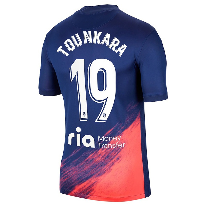 Kinder Fußball Aissatou Tounkara #19 Dunkelblau Orange Auswärtstrikot Trikot 2021/22 T-shirt