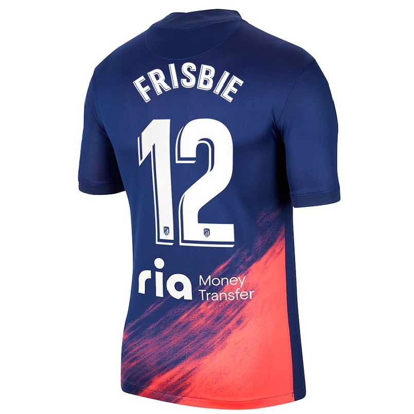 Kinder Fußball Amanda Frisbie #12 Dunkelblau Orange Auswärtstrikot Trikot 2021/22 T-shirt