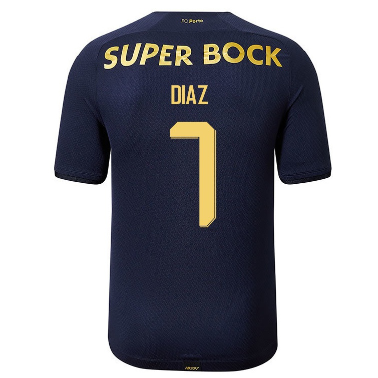 Kinder Fußball Luis Diaz #7 Navy Blau Auswärtstrikot Trikot 2021/22 T-Shirt