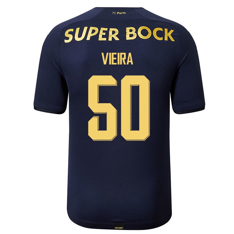 Kinder Fußball Fabio Vieira #50 Navy Blau Auswärtstrikot Trikot 2021/22 T-Shirt