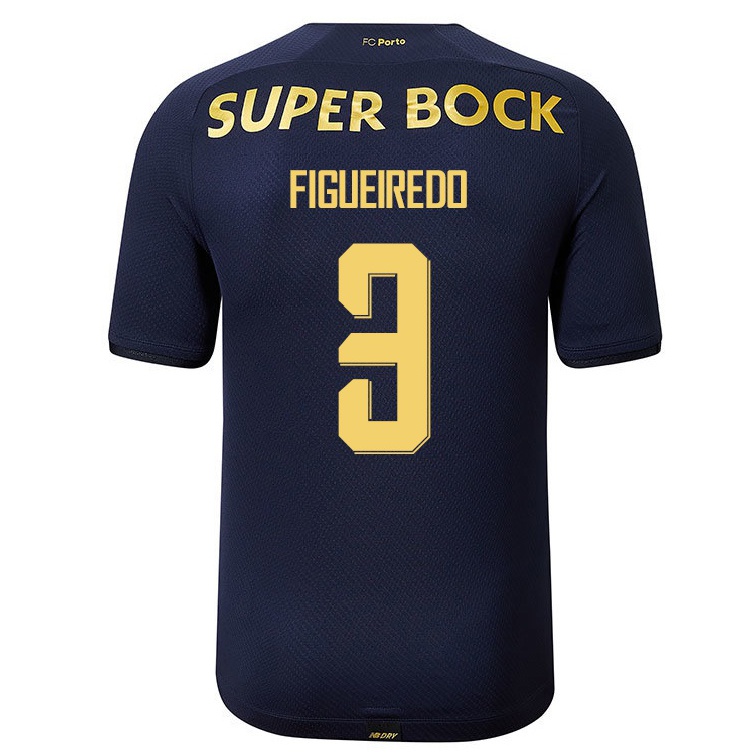 Kinder Fußball Ze Pedro Figueiredo #3 Navy Blau Auswärtstrikot Trikot 2021/22 T-shirt