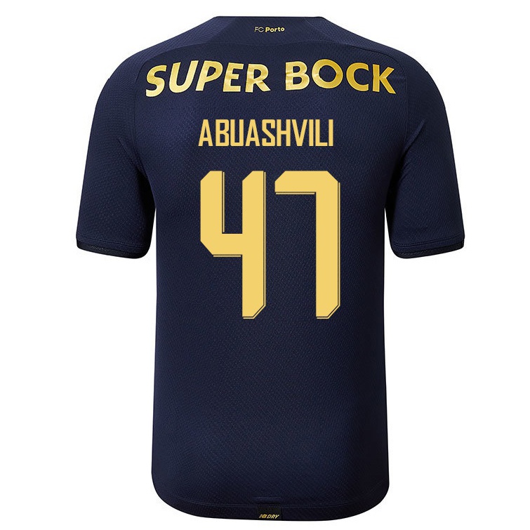 Kinder Fußball Giorgi Abuashvili #47 Navy Blau Auswärtstrikot Trikot 2021/22 T-shirt