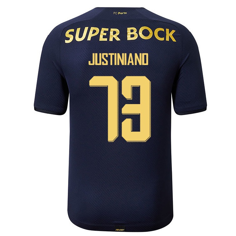 Kinder Fußball Pedro Justiniano #73 Navy Blau Auswärtstrikot Trikot 2021/22 T-shirt