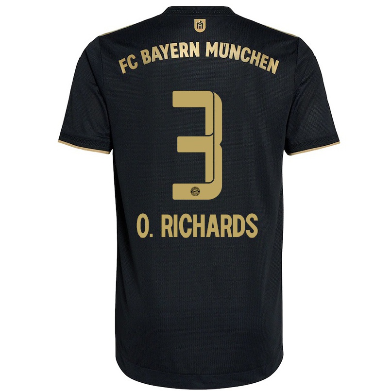 Kinder Fußball Omar Richards #3 Schwarz Auswärtstrikot Trikot 2021/22 T-shirt