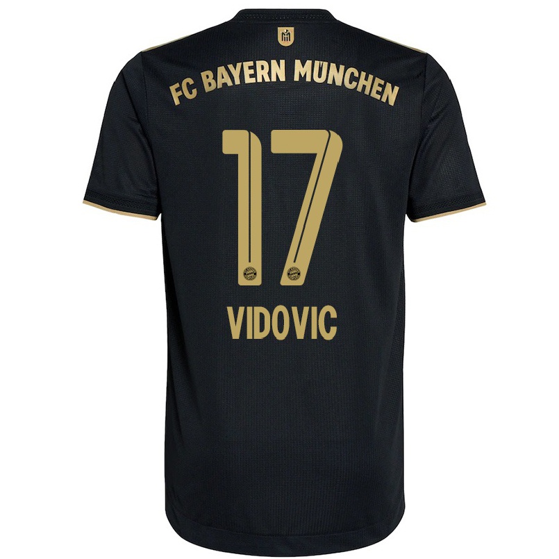 Kinder Fußball Gabriel Vidovic #17 Schwarz Auswärtstrikot Trikot 2021/22 T-shirt